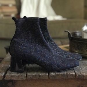 Zara Shoes - ZARA - Glitter Block Heel Boots Zara Shoes - ZARA - Glitter Block Heel Boots